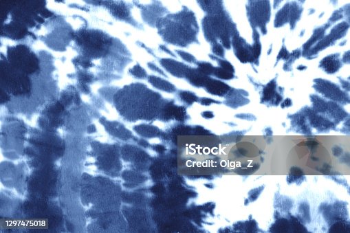 istock Tie dye spiral shibori indigo blue navy white abstract background. Vector 1297475018