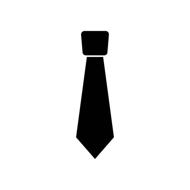 Black Square Button With Tie Shirt Icon Illustrations, Royalty-Free ...