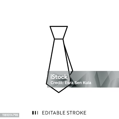istock Tie Icon with Editable Stroke and Pixel Perfect. 1181014798