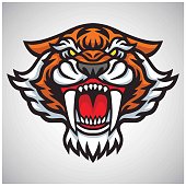 Tiger Saber Tooth Head Logo Vector Mascot Illustration Icon