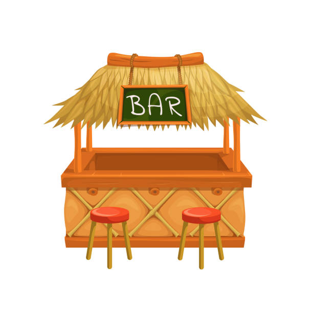 тики бар - pics for bamboo chair stock illustrations.