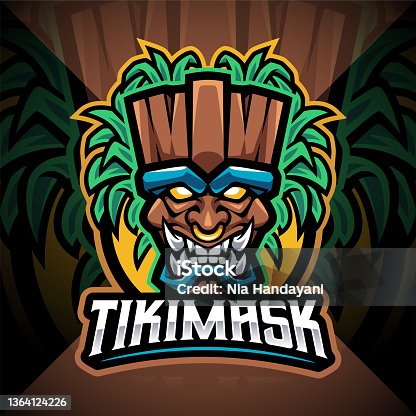 istock Tiki mask sport mascot 1364124226