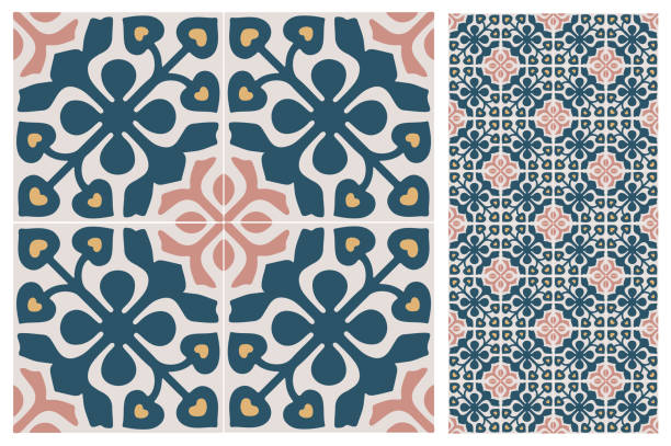 tile floor 124is Arabic patter style tiles for wall and floor. Modern decor of the traditional Ceramic decorative tiles. moroccan culture stock illustrations