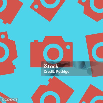 istock Tile for seamless pattern with camera shape. 1302060478