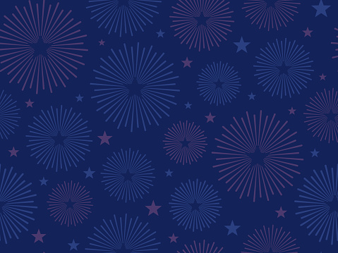 Tileable Dark Patriotic Seamless Fireworks Celebration Background