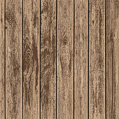Texture of brown wooden panels. Timber board background. Stock vector illustration.