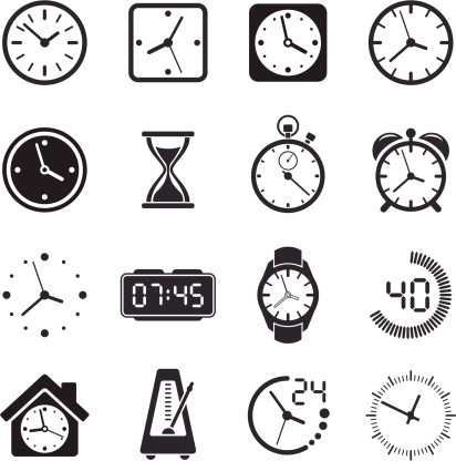 Vector collection of time/clock elements
