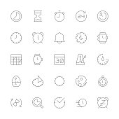 Time Icons Ultra Thin Line Series Vector EPS File.