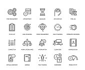 Time Management Icon Set - Thin Line Series