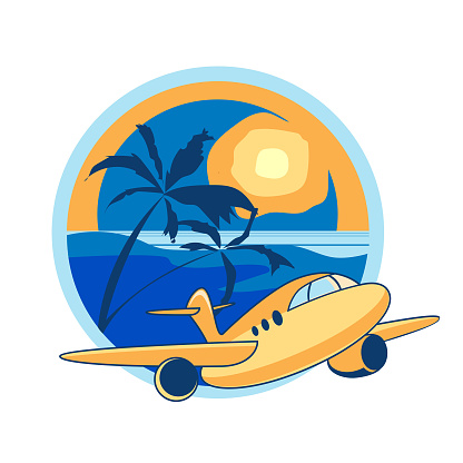 Time Of Travel Airplane Tropical Sea Beach Rest On The Shore Of The ...