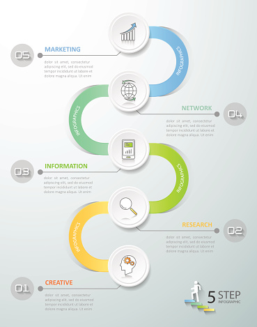 Timeline infographic 5 options,  Business concept infographic
