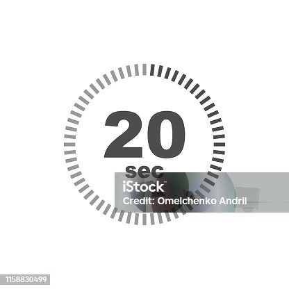 istock Timer 20 sec icon. Simple design 1158830499
