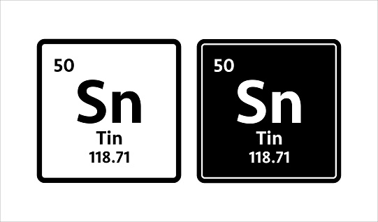 Tin symbol. Chemical element of the periodic table. Vector stock illustration