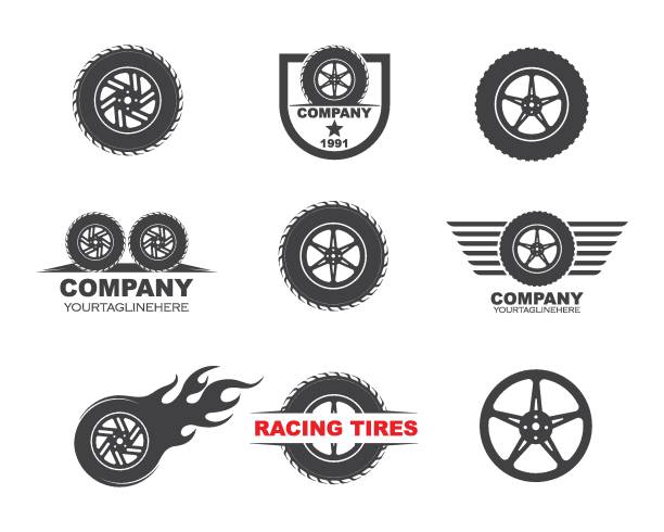 tire icon logo illustration vector template tire icon logo illustration vector template design hot wheels flames stock illustrations