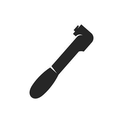 Tire inflator icon in black and white. Vector illustration.