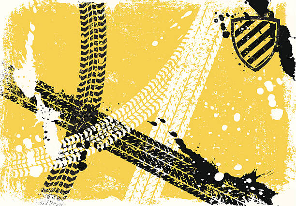 Tire Track Background vector art illustration