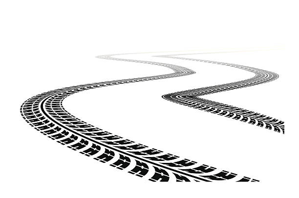 Tire Tracks vector art illustration