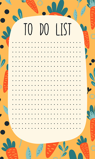 To do lists simple design with  trendy background. Template for agenda, planners, check lists, and other kids stationery.Vector