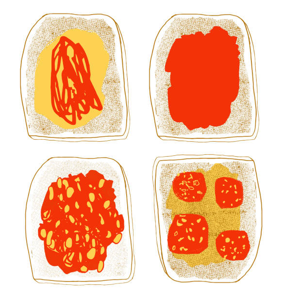 stockillustraties, clipart, cartoons en iconen met toast - chorizo