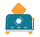 istock Toaster flat icon vector. Kitchen small appliances flat sign. 1321874113