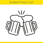istock Toasting beer glasses icon 647749448
