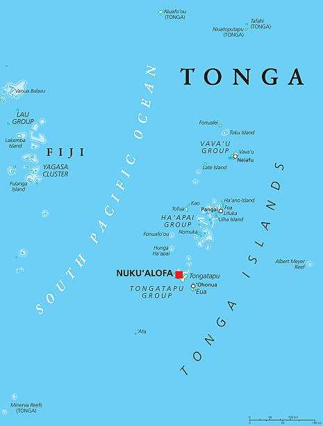 mapa polityczna tonga - tonga stock illustrations