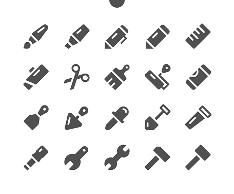 Tools UI Pixel Perfect Well-crafted Vector Solid Icons 48x48 Ready for 24x24 Grid for Web Graphics and Apps. Simple Minimal Pictogram