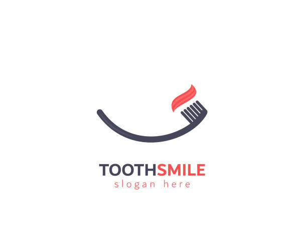Tooth brush smile vector sign, smile, toothspace dentist stock illustrations