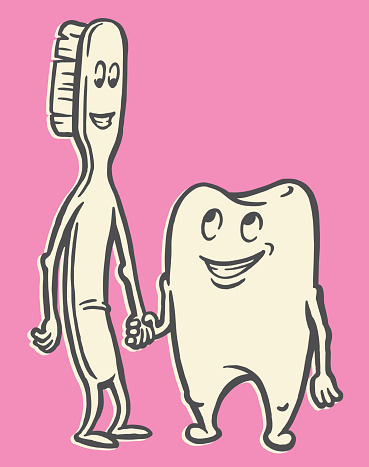 Toothbrush and Tooth Holding Hands