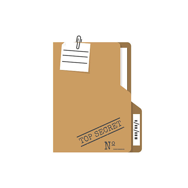 Top Secret folder Top Secret folder. Vector illustration flat design. Isolated on white background. Documents confidentially. Paper information in file. Easy to edit, space for text. top secret stock illustrations