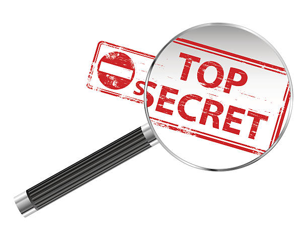 Top Secret Top Secret rubber stamp under a magnifying glass top secret stock illustrations