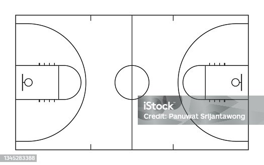 istock top view of basketball court line 1345283388