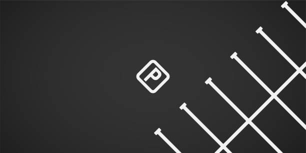top-view-parkplatz-design. vektor-illustration - parking lot stock-grafiken, -clipart, -cartoons und -symbole