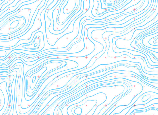 Topographic Lines Background Isoline topographic lines background abstract design. wave water patterns stock illustrations