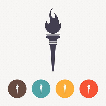 Torch icon on dot pattern background
