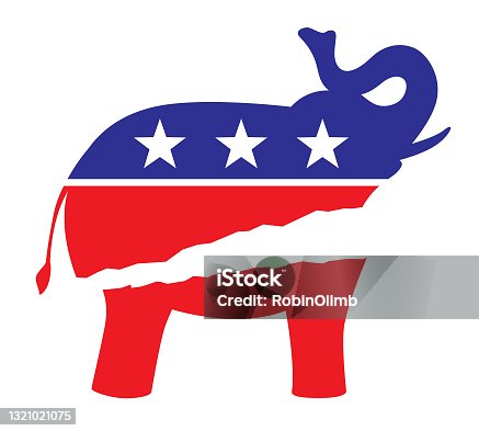 istock Torn Election Elephant Icon 1321021075