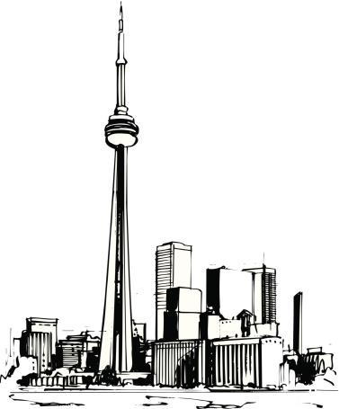 Toronto CN Tower Vector Cartoon Clipart