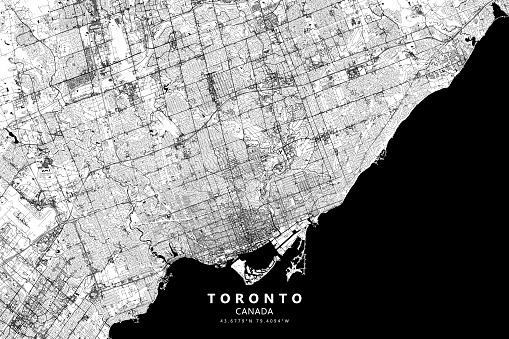Toronto, Ontario, Canada Vector Map