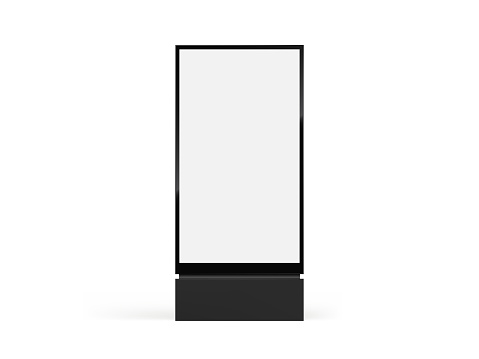 Totem light box mockup. Vector city format billboard, realistic totem lightbox vertical signage