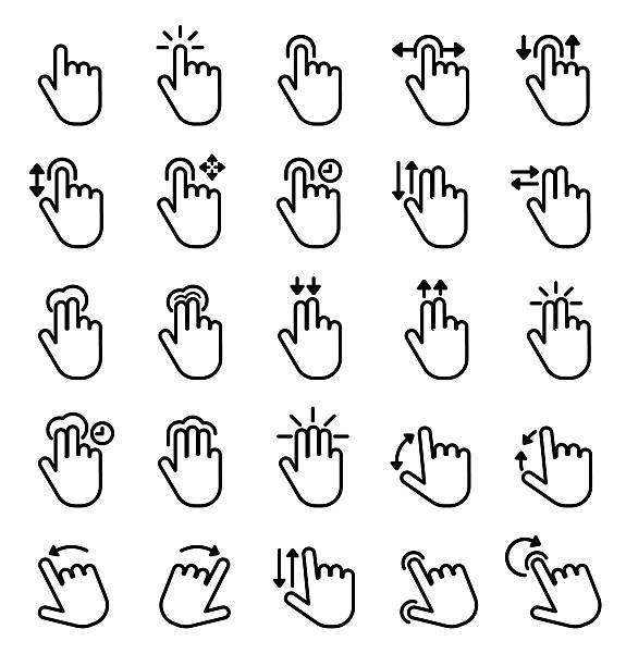 Touch Gestures icons vector art illustration