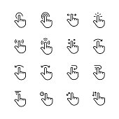 istock Touch Screen Gestures Line Icons. Editable Stroke. Pixel Perfect. For Mobile and Web. Contains such icons as Touchscreen, Gesture, Hand, Pinching, Zooming, Sliding, Tapping. 1158240028