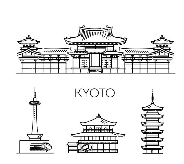 Japanese Outline Icons Vector Vector Art At Vecteezy
