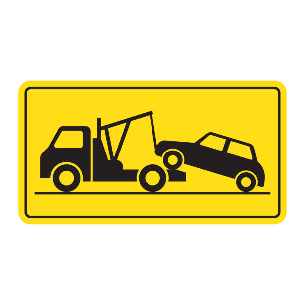 ilustrações de stock, clip art, desenhos animados e ícones de tow truck city road assistance service evacuator - auto crane, cut out