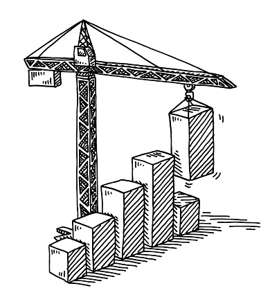 Tower Crane Construction Bar Chart Success Drawing