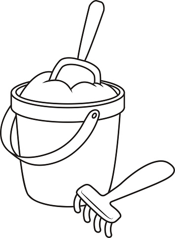 Toy Bucket And Spade Stock Illustration - Download Image Now - iStock