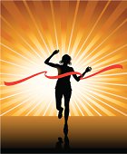 Track and Field - Female Finish Line Background. Graphic silhouette background illustration of girls track racing to the finish line. Scale to any size. Check out my "Fitness, Exercise & Running” light box for more.