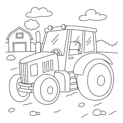 Tractor Coloring Page for Kids