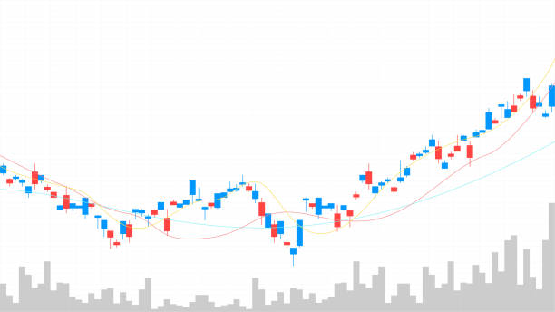 торговый график на белом фоне - inflation stock illustrations