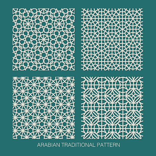 Traditional Arabian Pattern Arabian pattern design. Come with layers. arabesque position stock illustrations