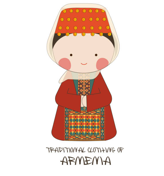 stockillustraties, clipart, cartoons en iconen met traditionele kleding van armenië - armenia